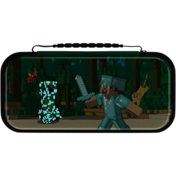 PDP Travel Case Plus GLOW - Minecraft Forest Battle, 3D-leuchtendes Design für Nintendo Switch, Lite und OLED Model mit integrierter Standfunktion – Bild 7