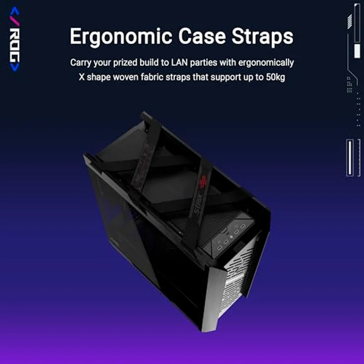 Asus ROG Strix Helios II GX601S, Midi-Tower PC-Gehäuse mit gehärtetem Glas und optimaler Kühlung, schwarz – Bild 4