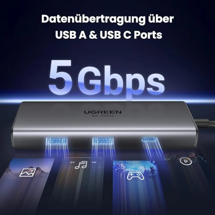 UGREEN Revodok USB C Hub 2 HDMI Docking Station, USB C/USB A 3.0 Ports, PD 100W Schnellladen kompatibel mit Dell, Lenovo, HP, Surface Laptops und mehr Typ C Geräten – Bild 5