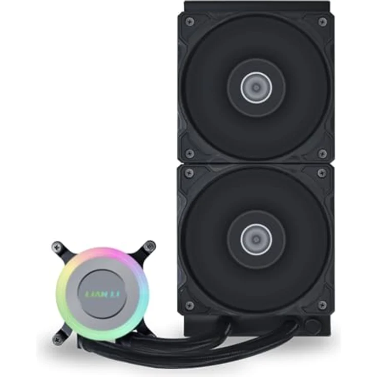 Lian-Li GA II Lite Performance AiO Wasserkühlung - 240mm, schwarze Hochleistungs-Pumpe mit RGB-Beleuchtung und hochdichtem Aluminiumkühler – Bild 1