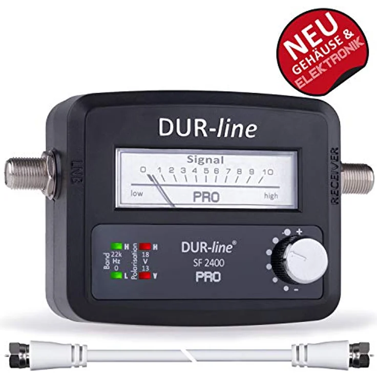DUR-line SF 2400 - Satfinder - Messgerät zur exakten Justierung Ihrer Digitalen Satelliten-Antenne - mit hoher Eingangsempfindlichkeit - inkl. F-Kabel – Bild 4