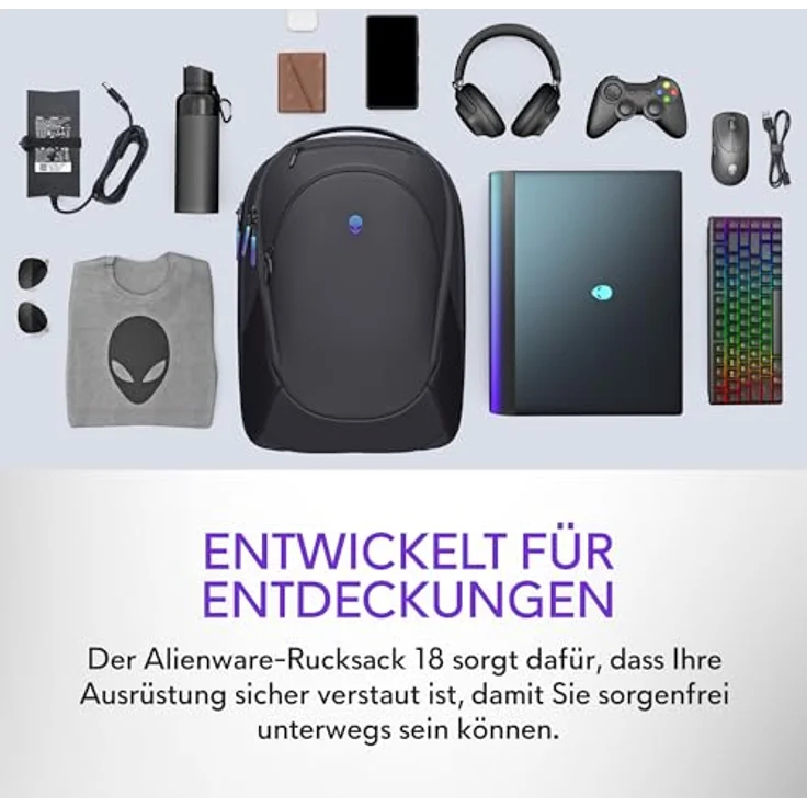 Alienware 18 Backpack - AW7825P, Laptop-Tasche mit ergonomischem Design und hochwertigem Material – Bild 2
