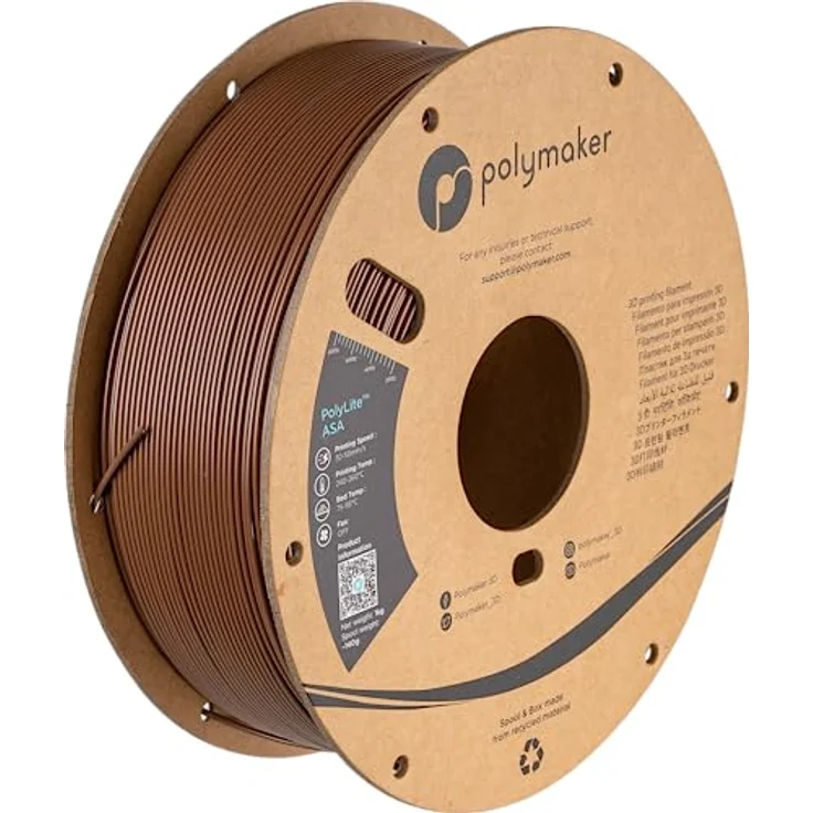 Polymaker PolyLite ASA Army Braun, 3D Filament 1,75 mm, 1000 g, UV-beständig, hohe Festigkeit – Bild 1