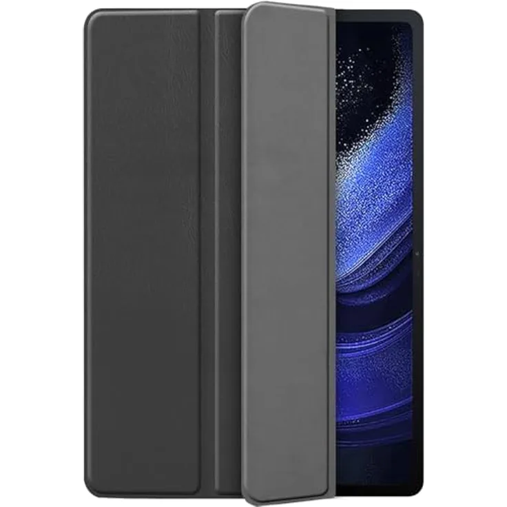 Just IN Case I Schutzhülle für Xiaomi Pad 6, Trifold Smart-Schutzhülle, faltbar, Schwarz, automatischer Schlaf-/Wachmodus, PU-Hülle mit PC-Rückseite