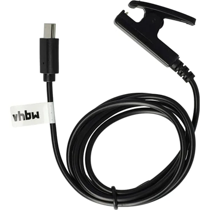 vhbw USB Ladekabel kompatibel mit Garmin vívomove Trend 010-02665, 100 cm, schwarz, praktisch und stabil für Fitness-Tracking