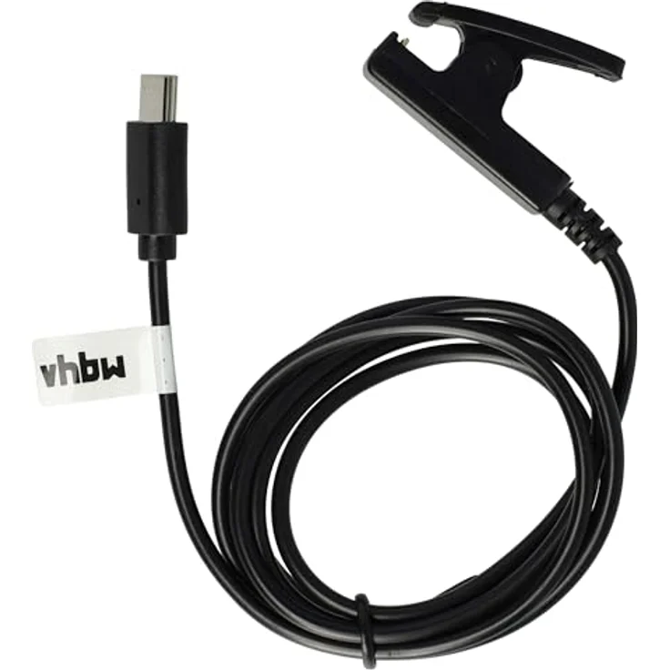 vhbw USB Ladekabel kompatibel mit Garmin vívomove Trend 010-02665, 100 cm, schwarz, praktisch und stabil für Fitness-Tracking – Bild 1