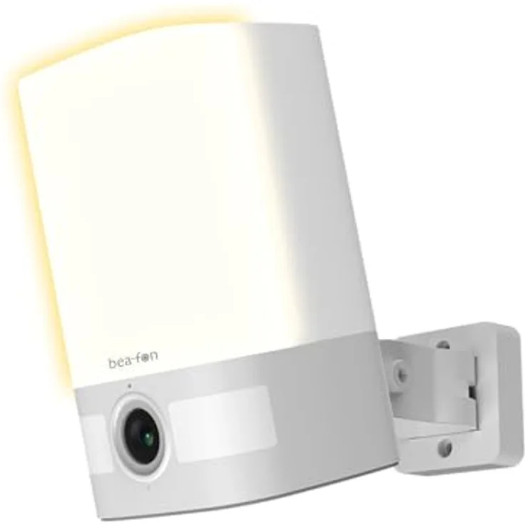 Beafon, Smart Home, Safer 4L, schwenkbare akku Überwachungskamera für den Außenbereich mit LED Licht, 3MP Super HD Kamera, IP65 Schutz gegen Strahlwasser und Staubdicht, weiß, Netzwerk 2,4G, WiFi