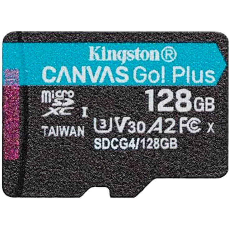 Kingston Canvas Go Plus microSDXC Speicherkarte, Gen4 200MB/s, A2 U3 V30, 128GB, für 4K-UHD-Videos und mobiles Gaming – Bild 1