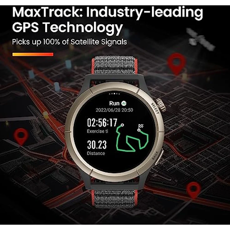 Amazfit Cheetah Pro Lauf-Smartwatch mit Dual-Band-GPS, Routennavigation und Offline-Karten, Trainingsvorlage, Herzfrequenzmesser, integrierter Alexa, 14 Tage Akkulaufzeit für Männer und Frauen – Rund – Bild 2