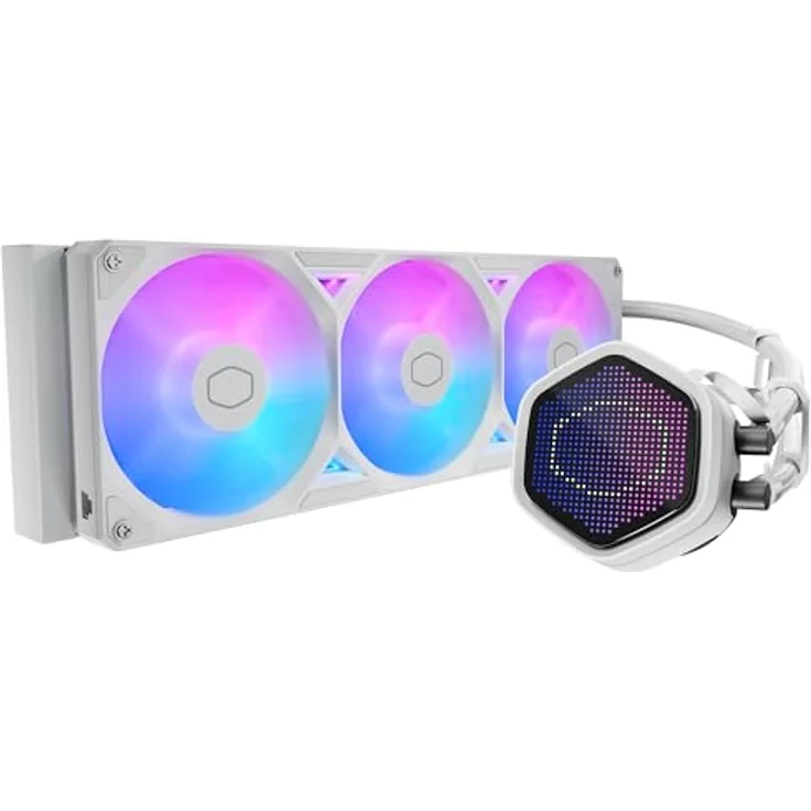 Cooler Master ML 360 Atmos II Pixel LED ARGB CPU Liquid Cooler, Weiß, 360 mm AIO, Unterstützung für LGA1851, LGA1700, AM5, AM4, flache Pumpe, Sickle Flow Edge Lüfter – Bild 1