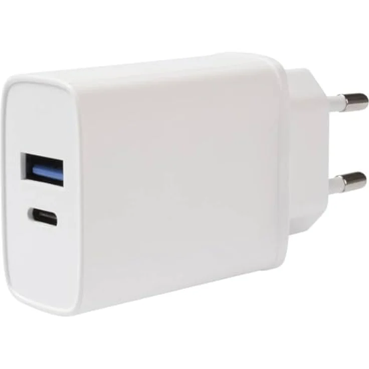Vivanco TCVVDUALUSB20W Handy Ladegerät USB-A, USB-C® mit Schnellladefunktion Weiß – Bild 1