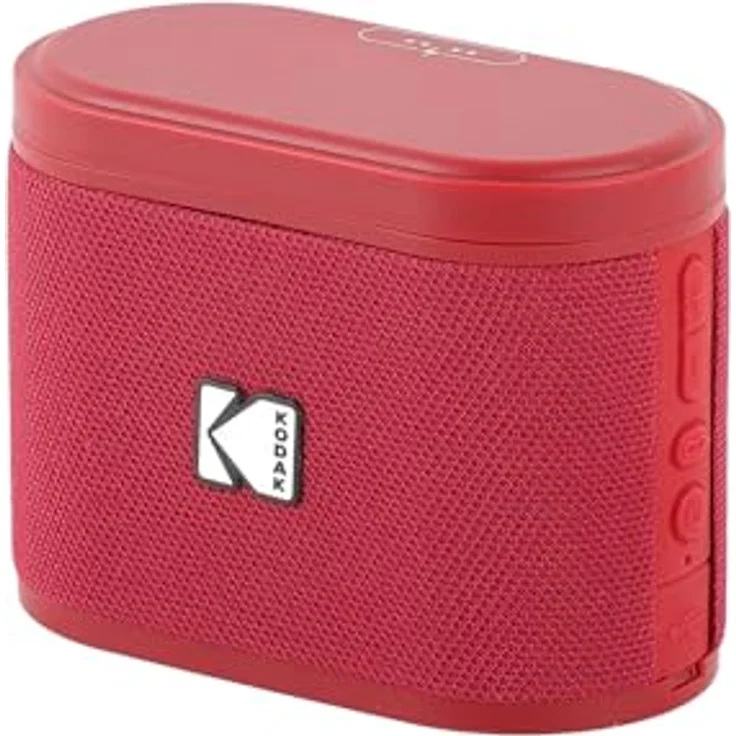 Kodak SOUNDBRIX Tragbarer Bluetooth-Lautsprecher, 5-W-Sound, magnetische Dockingstation, 3 Stunden Akkulaufzeit, Rot – Bild 1