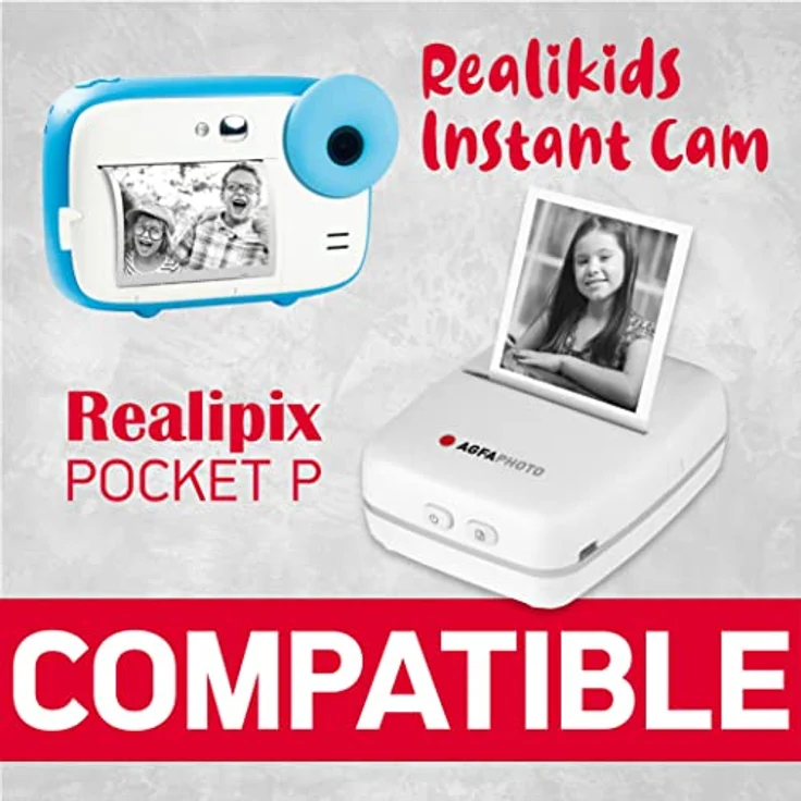 AgfaPhoto Realipix 3 Rollen Schwarz-Weiß Thermodrucker-Papier passend für Realipix P Pocket Drucker, ATP3WH – Bild 3