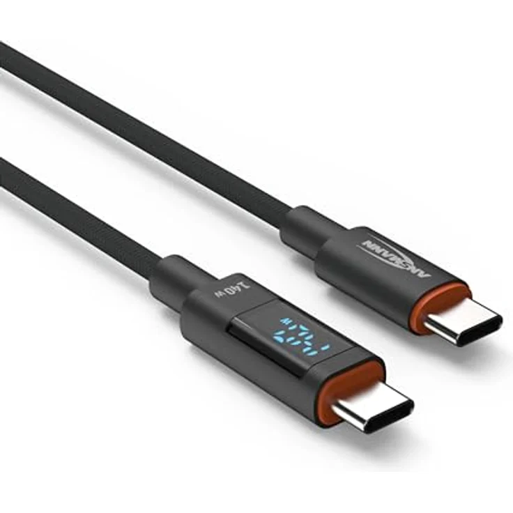 ANSMANN Ladekabel 200 cm USB Typ C für schnelles Aufladen von Smartphone, Tablet, Laptop, etc. mit bis zu 140 W Ausgangsleistung/Hochwertiges Kabel für Büro, Home Office, Gamer, Schlafzimmer – Bild 1
