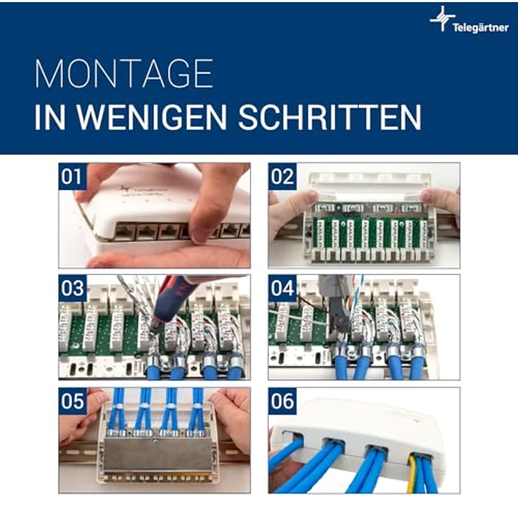 TELEGÄRTNER Mini-Verteiler MPD8-HS Kat.6A (IEC), kompakter Netzwerk-Switch für hohe Übertragungsraten – Bild 8