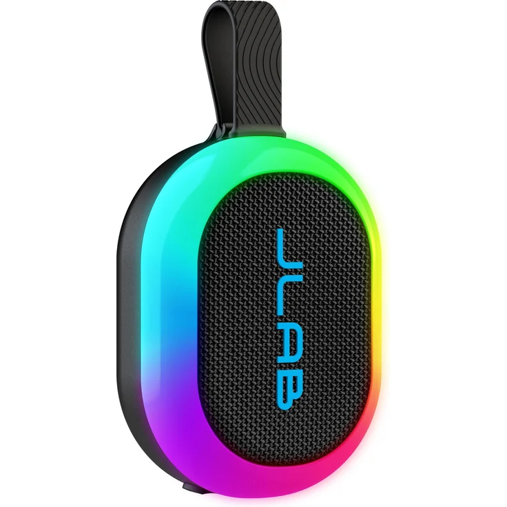 JLab Audio POP PARTY, Tragbarer Bluetooth Lautsprecher mit RGB-Beleuchtung, 8 Stunden Akkulaufzeit, IPX5 spritzwassergeschützt, Mehrfarbig