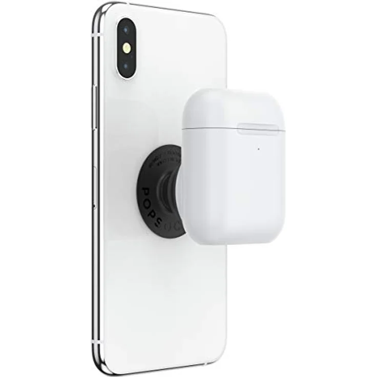 PopSockets PopGrip Kopfhörer-Hülle, kompatibel mit AirPods: austauschbarer Griff und AirPods-Halter für Handys und Tablets, Weiß – Bild 4