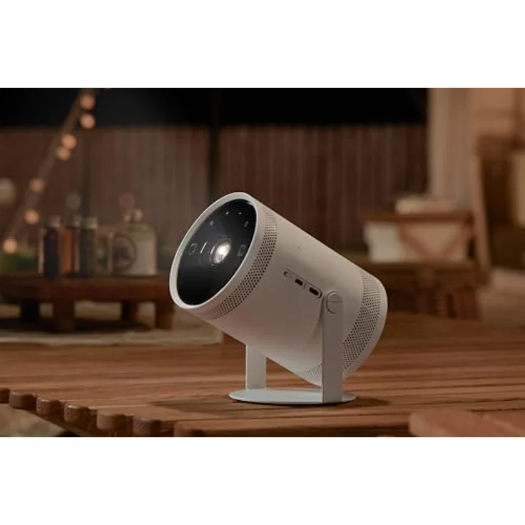 Samsung The Freestyle 2nd Generation, tragbarer Full HD Beamer mit 230 lm, 360-Grad-Sound, Weiss – Bild 2