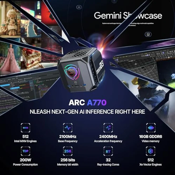 ACEMAGIC M1A Pro Mini PC, Intel i9-13900HK, 32 GB DDR5, 1 TB SSD NVME, Intel ARC A770, 8K UHD, WiFi6, 2.5G LAN, RGB-Beleuchtung – Bild 4