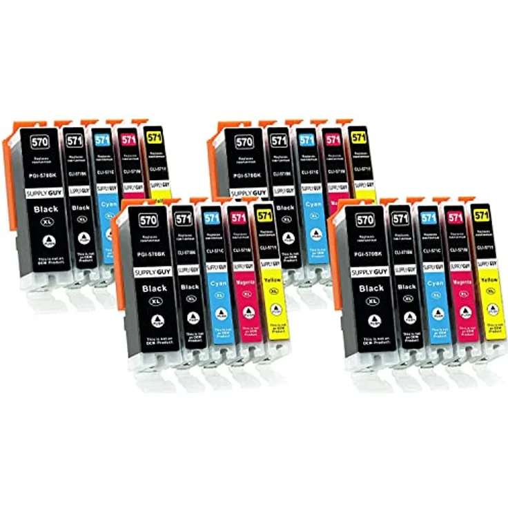 Supply Guy 20 XL Druckerpatronen kompatibel mit Canon PGI-570 CLI-571 für Pixma MG5750 MG5751 MG5752 MG5753 MG6800 MG6850 MG6851 MG6852 MG6853 TS5000 TS5050 TS5051 TS5053 TS5055 TS6050 TS6051 TS6052 – Bild 1