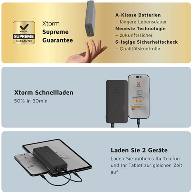 Xtorm Go2 Powerbank - 20.000mAh 20W - Fan Edition - Leistungsstarke Powerbank - Tragbarer Akku geeignet für iPhone und Samsung - Nachhaltige Technologie – Bild 4