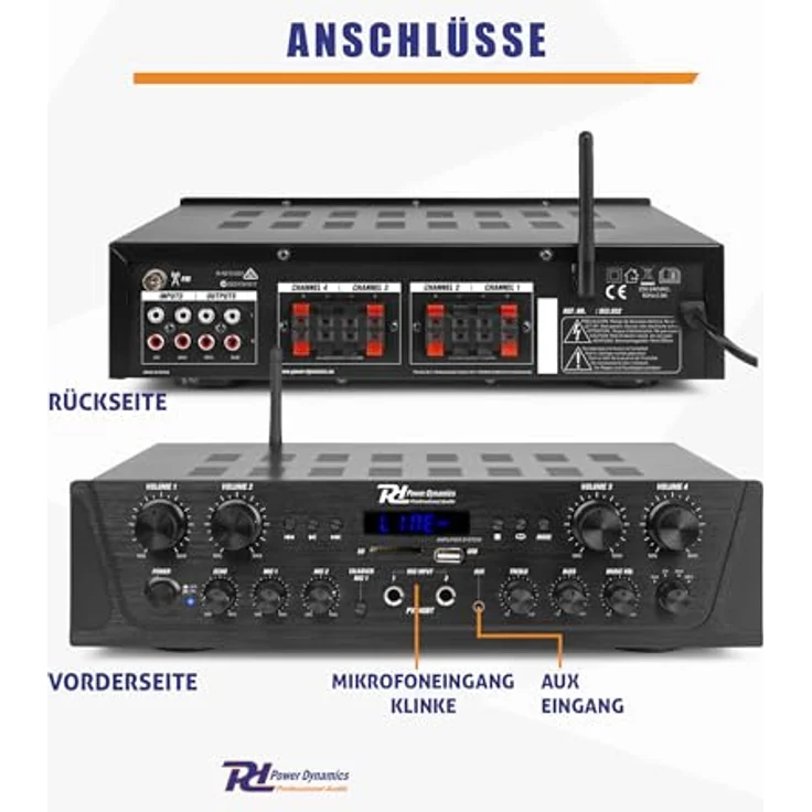 Power Dynamics PV240BT 4-Zonen-Audio-Verstärkersystem 400W – Bild 7