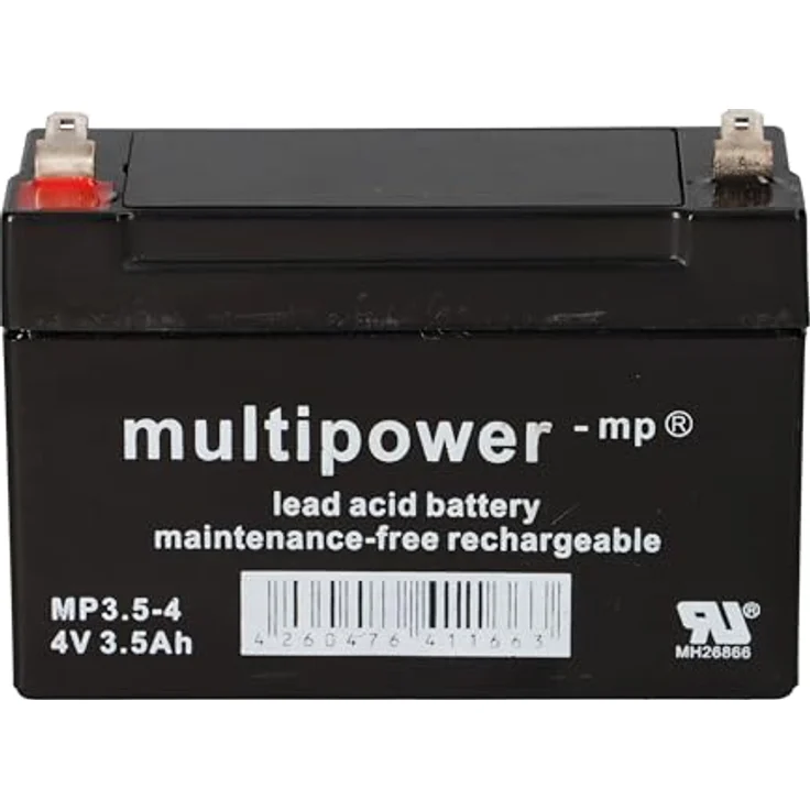 Akkuman.de Multipower Blei-Akku MP3,5-4 Pb 4V 3,5Ah Faston 4,8mm, Zuverlässige Energieversorgung für Sicherheitssysteme, medizinische Geräte und Notstromversorgung – Bild 2