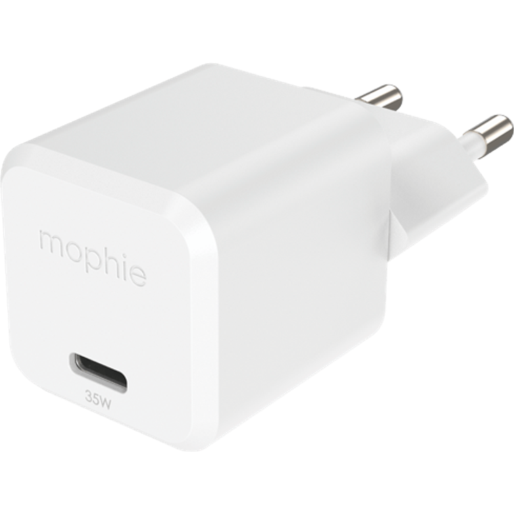 Mophie USB-C Schnellladegerät 35W, schnell und kompakt, Weiß