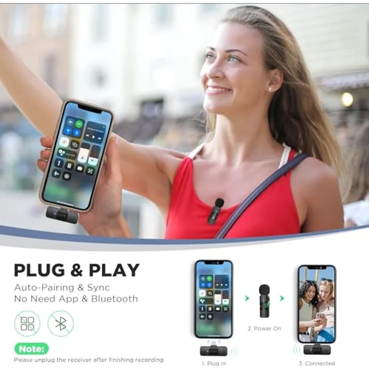 BOYA BY-V1 Kabelloses Mikrofon für iPhone (Lightning) – Bild 2
