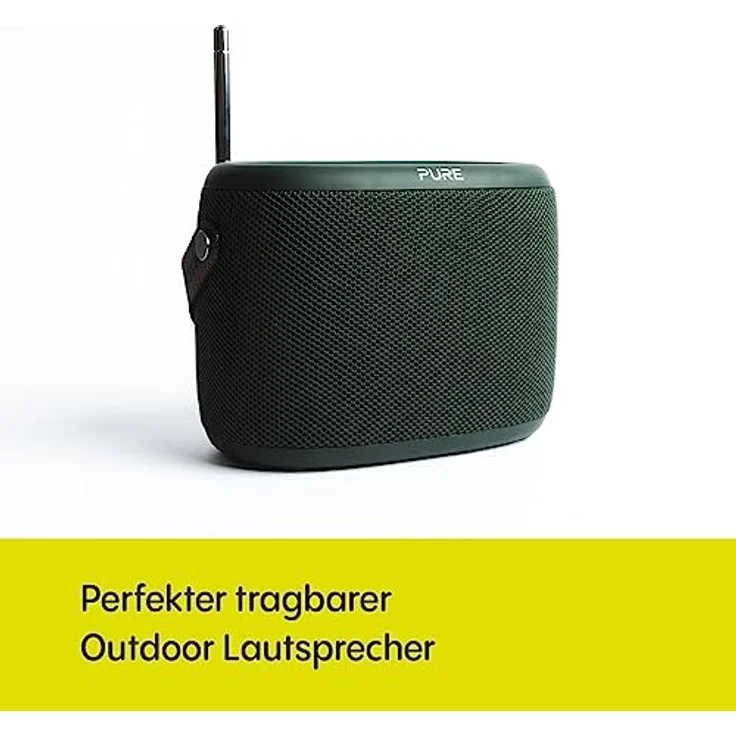 Pure Woodland Outdoor Lautsprecher mit Bluetooth & DAB+/FM Radio (wasserdicht IP67, robust, tragbar, 14h Akku - perfekt für Garten & Camping) Grün – Bild 2