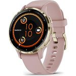 Garmin Venu 3S – GPS-Fitness-Smartwatch mit Bluetooth Telefonie und Sprachassistenz, Ultrascharfes 1,3 Zoll/ 1,1 Zoll AMOLED-Touchdisplay, Fitnessfunktionen, Garmin Music, Garmin Pay und Rollstuhlmodus, 18 mm, Dust Rose/Softgold