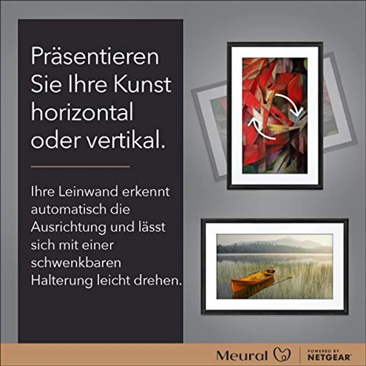 MEURAL Canvas II MC327WL Smart Art Digitale HD-Leinwand 48 x 74 cm (Weißer Rahmen, 27 Zoll, Gemälde & Fotografien in naturgetreuen Details wiedergegeben, NFT Crypto Art, WLAN mit App) - Preisvergleich – Bild 5