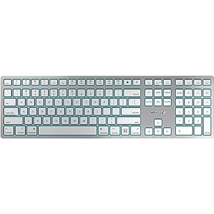 CHERRY TAS KW 9100 SLIM FOR MAC Wireless US-Layout silver/w (US, Kabellos), Tastatur, Silber - CHERRY Wireless Tastatur mit US-Layout in Silber – Bild 1
