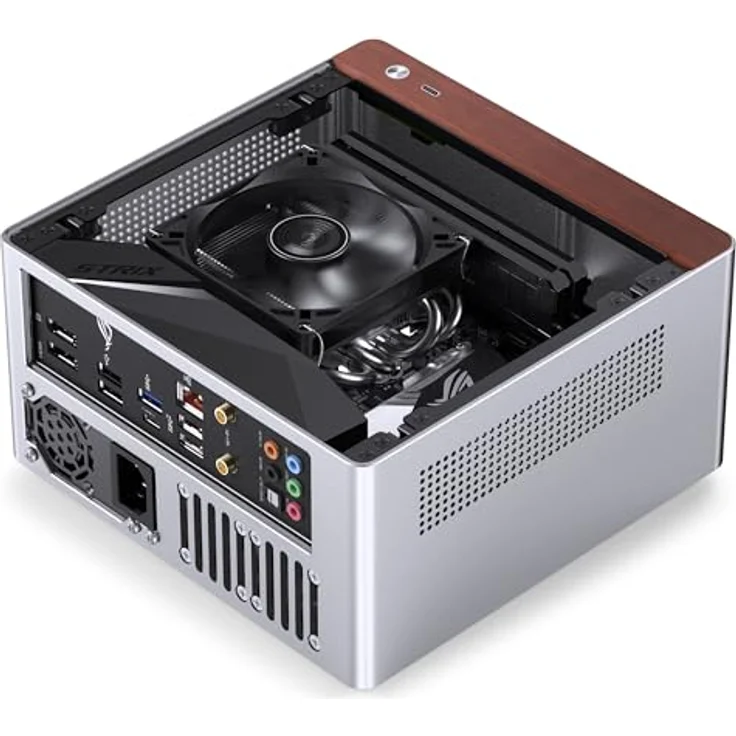 Jonsbo N10 Mini-Tower PC-Gehäuse, Mini-ITX, silber, mit Platz für 4x 2,5-Zoll-SSDs und zwei eingebauten Lüftern – Bild 4