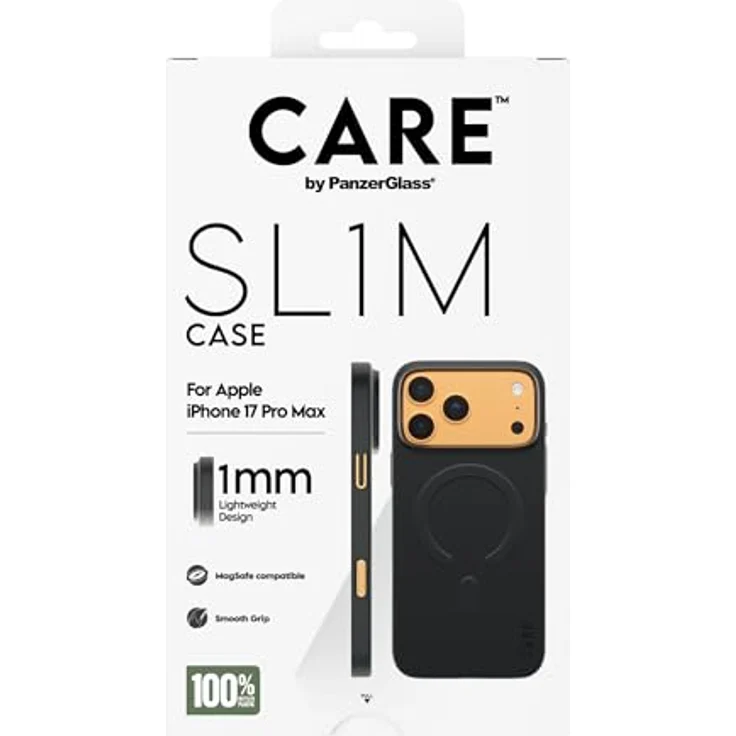 PanzerGlass Care SL1M Case Black für iPhone 17 Pro Max, MagSafe-kompatibel, fallsicher, kratzfest, aus 100% recyceltem Kunststoff – Bild 3