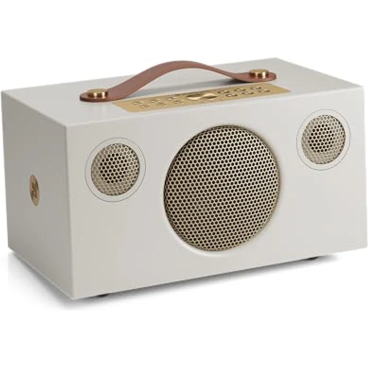 Audio Pro C5 MkII W, Streaming-Lautsprecher mit Airplay, Bluetooth, WLAN, Multiroom-System, Weiß/Braun – Bild 1