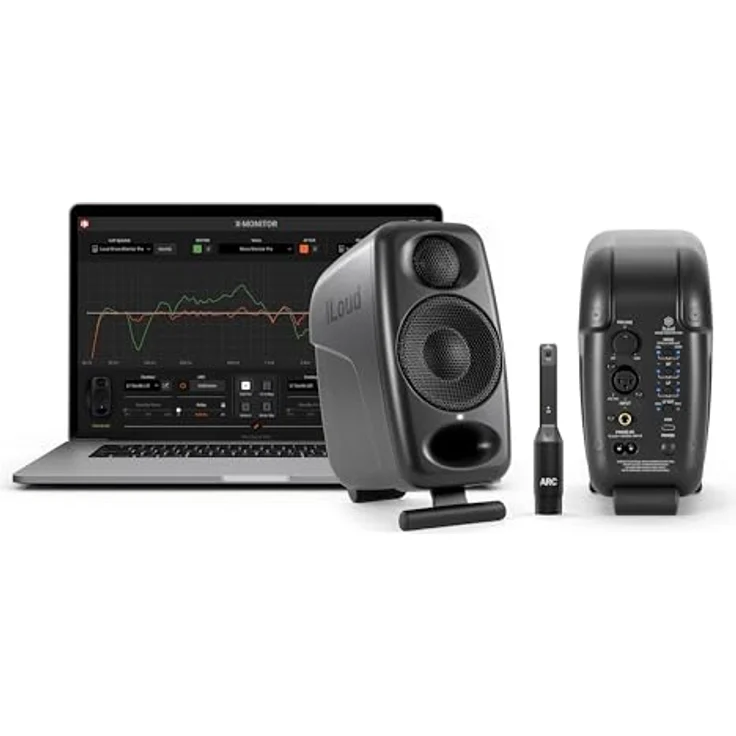 IK Multimedia iLoud Micro Monitor Pro, Kompakte 2-Wege Studio-Monitore mit ARC-Kalibrierungs-Mikrofon, schwarz – Bild 4