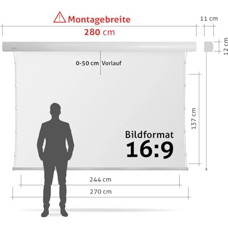 ESMART Expert XTS Tension Leinwand 244 x 137 cm (110'') 16:9 AKUSTIK – Bild 2
