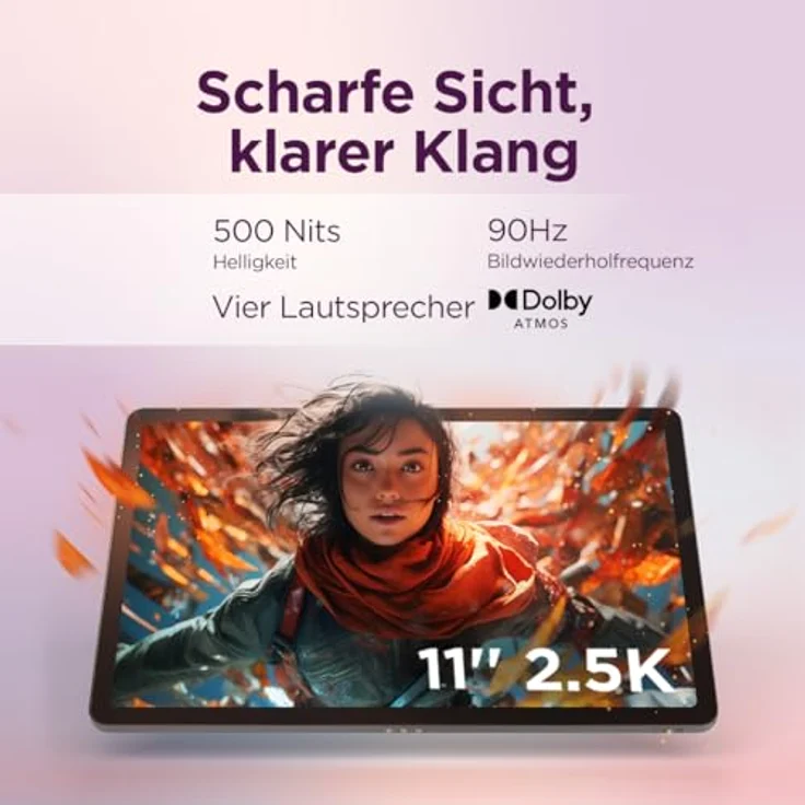 Lenovo Idea Tab 11" Tablet, 2.5K Display, MediaTek Dimensity 6300, 8 GB RAM, 128 GB Speicher, Wi-Fi 5, Bluetooth 5.2, 7040 mAh Akku – Bild 9