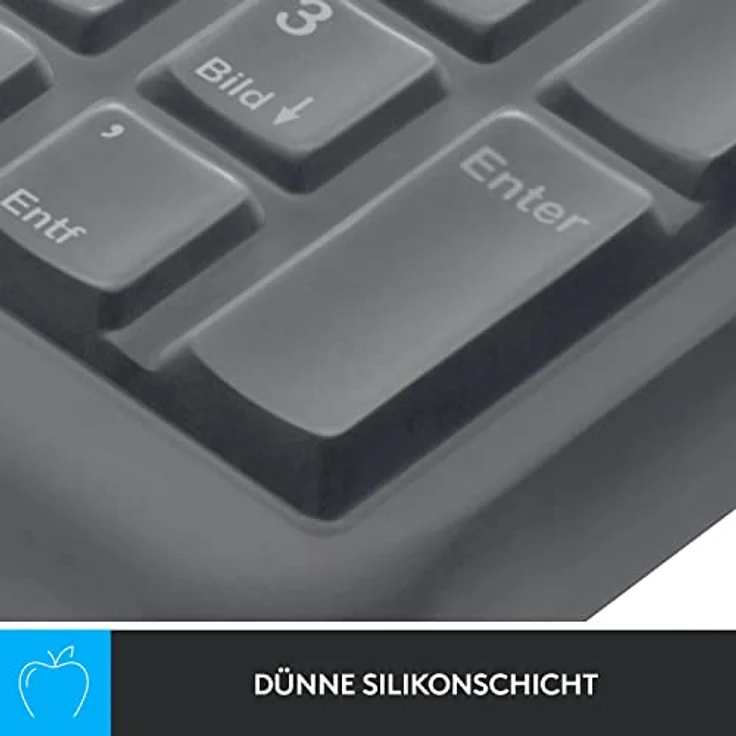LOGITECH K270-tastaturschutz Silber  Silber One Size, Tastaturabdeckung aus strapazierfähigem Silikon, transparentes Design, einfach zu reinigen – Bild 4