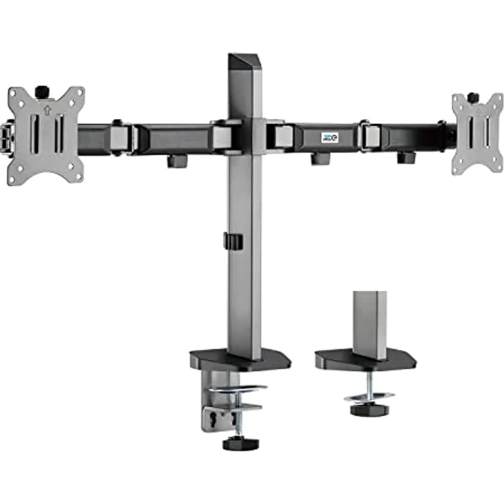 Ergo Office ER-449 Deluxe 2-Fach Gelenk-Monitorhalterung Tischhalterung 17-32" Zoll Schwenkbar Neigbar Höhenverstellbar Doppelarm VESA 75x75 100x100 bis 2x9kg (2-Fach) – Bild 1