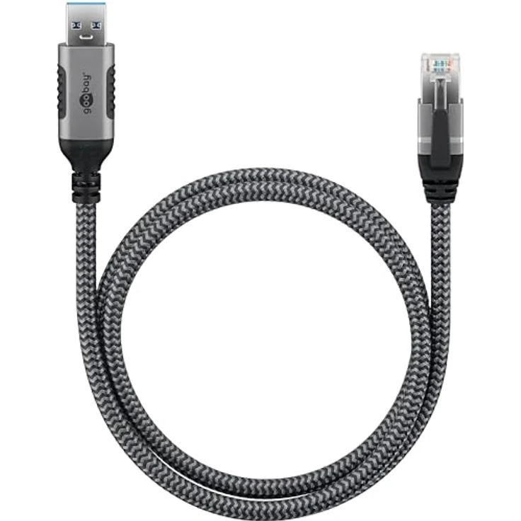 Goobay 70498 USB-A auf RJ45 Ethernet CAT 6 Kabel für stabile kabelgebundene Internetverbindung mit Router/Modem/Netzwerk Switch/Ersetzt USB auf RJ45 Adapter / 1 Gbit/s / 2 Meter – Bild 2