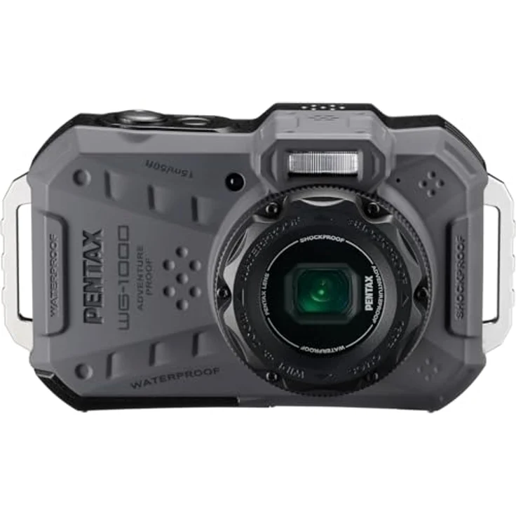 Pentax WG-1000 (Grau), Wasserdichte Digitale Kompaktkamera für Outdoor- und Unterwasserfotografie bis 15 Meter Tiefe – Bild 1