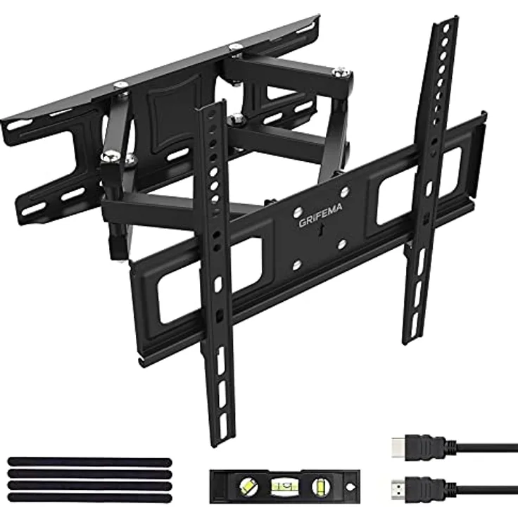 GRIFEMA TV Wandhalterung für 26-65 Zoll Bildschirme, Schwenkbare Neigbare und Ausziehbar TV Mount für LED, LCD, OLED, 4K Fernseher, Universal TV Halterung bis zu 35kg max. VESA 400 x 400 mm