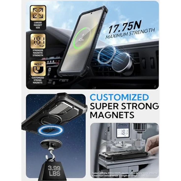 i-Blason Armorbox für Samsung Galaxy S25, 360° Bumper Case mit Magsafe, Kameraschutz, integrierten Displayschutz und Ständer, schwarz – Bild 5