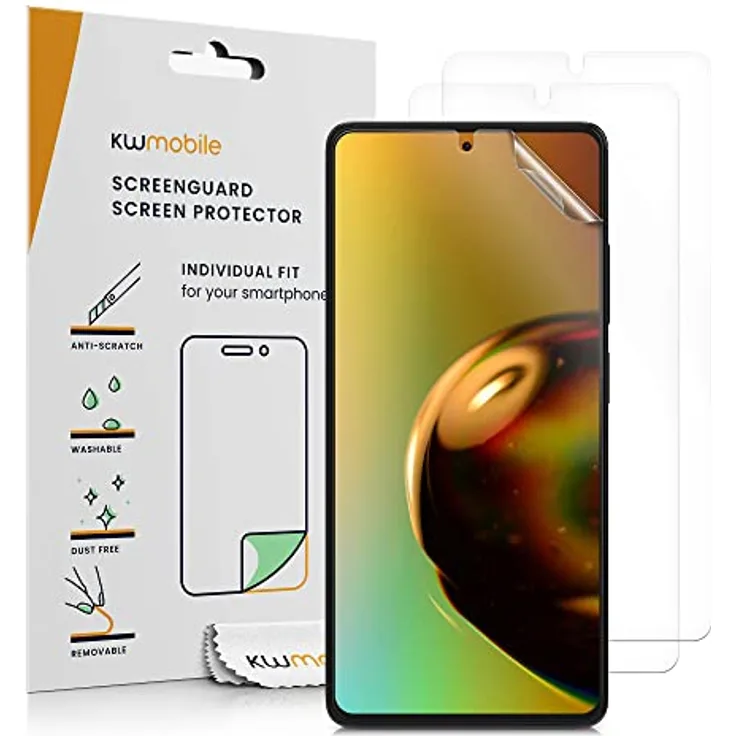 kwmobile 3X Displayschutzfolie für Xiaomi Redmi Note 12 Pro+ 5G / Note 12 Pro 5G - Transparente Schutzfolien Set