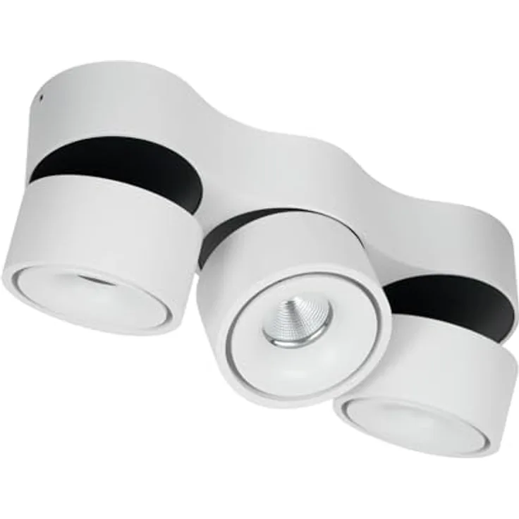 Arcchio LED Deckenleuchte 'Rotari' (Modern) in Weiß aus Aluminium für Wohnzimmer & Esszimmer (3 flammig) - Energiesparende LED-Deckenlampe von Arcchio