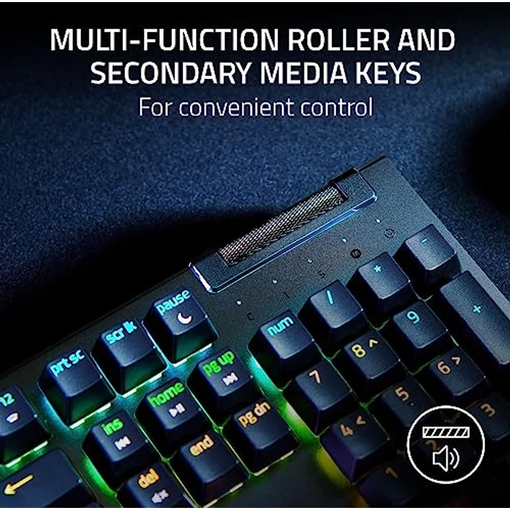Razer BlackWidow V4 X - Mechanische Gaming-Tastatur mit Razer Chroma RGB (Mechanische Razer Yellow Switches, 6 eigene Makro-Tasten, Doubleshot-ABS-Tastenkappen) QWERTY US-Layout | Schwarz – Bild 4