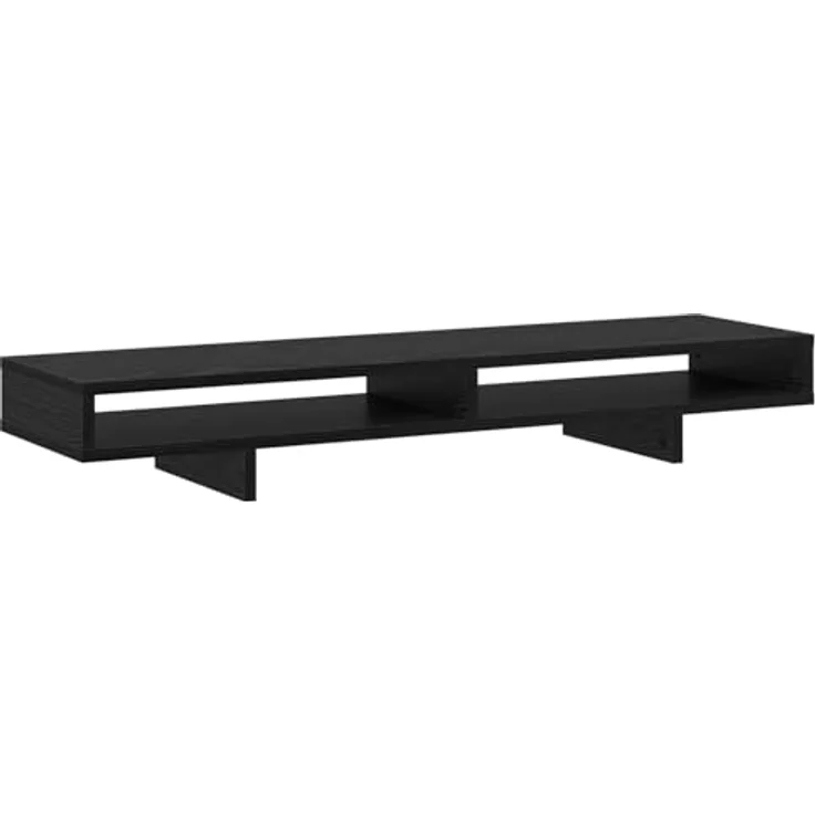 vidaXL Monitor-Halterung, moderner Monitorständer aus Holzwerkstoff, schwarz, 100 x 27 x 15 cm, 2 Regale – Bild 8