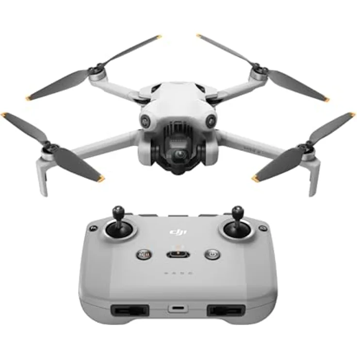 DJI Mini 4 Pro (DJI RC-N2 Fernsteuerung), faltbare Mini-Drohne mit 4K HDR-Videokamera für Erwachsene, unter 249 g, 34 Minuten Flugzeit, 20 km max. Video-Übertragungsreichweite, C0